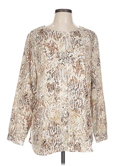 Pre-owned Chico's Long Sleeve Blouse In White
