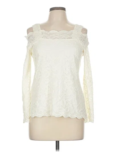 Pre-owned Chico's Long Sleeve Blouse In White