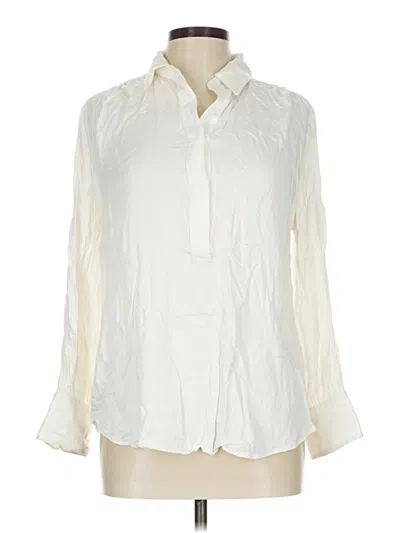 Pre-owned Chico's Long Sleeve Blouse In White