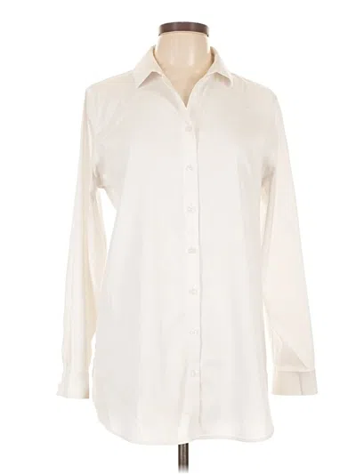 Pre-owned Chico's Long Sleeve Blouse In White