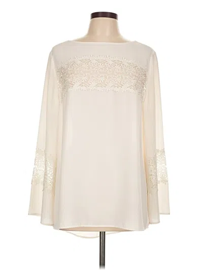 Pre-owned Chico's Long Sleeve Blouse In White