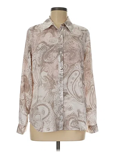 Pre-owned Chico's Long Sleeve Blouse In White