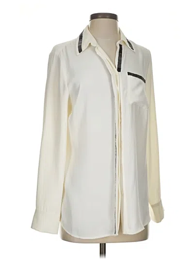 Pre-owned Chico's Long Sleeve Blouse In White
