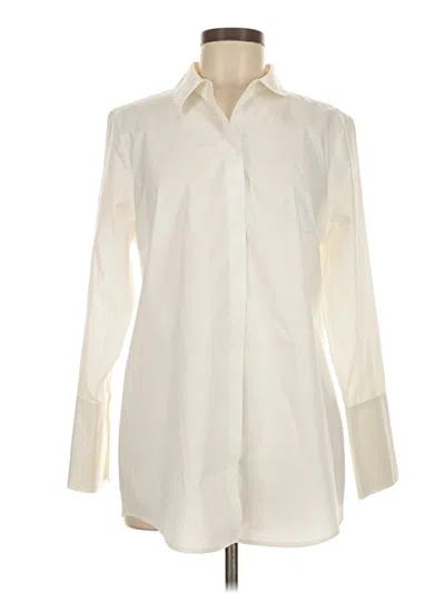 Pre-owned Chico's Long Sleeve Blouse In White