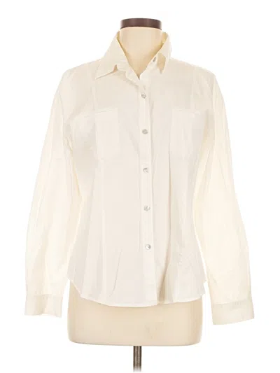 Pre-owned Chico's Long Sleeve Blouse In White