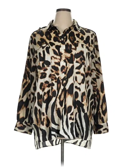 Pre-owned Chico's Long Sleeve Blouse In White