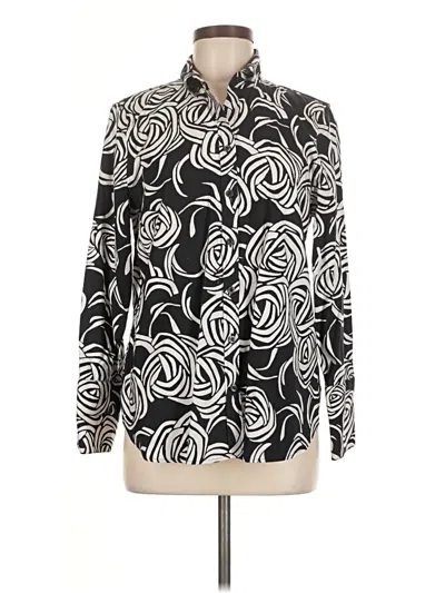 Pre-owned Chico's Long Sleeve Blouse In White