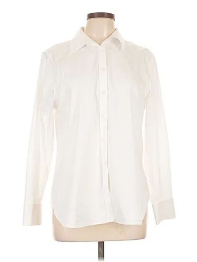 Pre-owned Chico's Long Sleeve Blouse In White