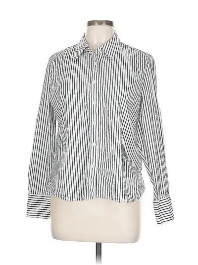 Pre-owned Chico's Long Sleeve Blouse In White