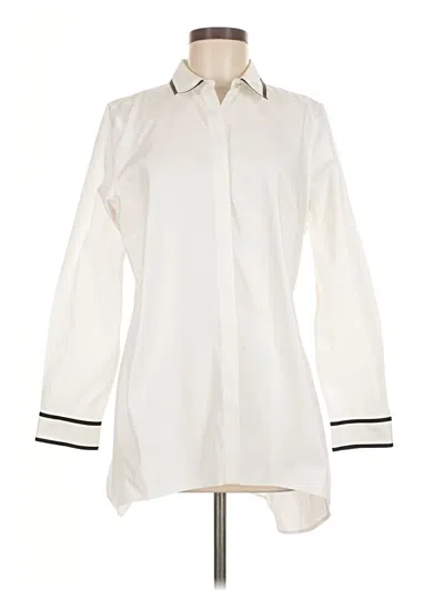 Pre-owned Chico's Long Sleeve Blouse In White