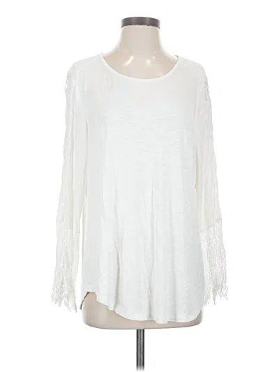 Pre-owned Chico's Long Sleeve Blouse In White