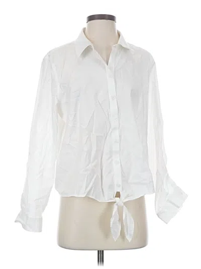 Pre-owned Chico's Long Sleeve Blouse In White
