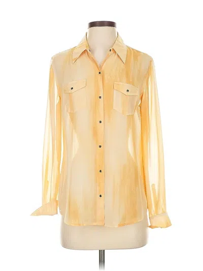 Pre-owned Chico's Long Sleeve Blouse In Yellow