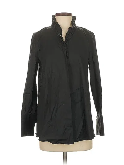 Pre-owned Chico's Long Sleeve Button Down Shirt In Black