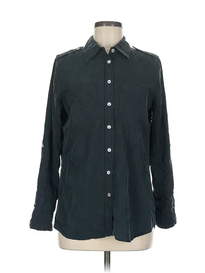 Pre-owned Chico's Long Sleeve Button Down Shirt In Black