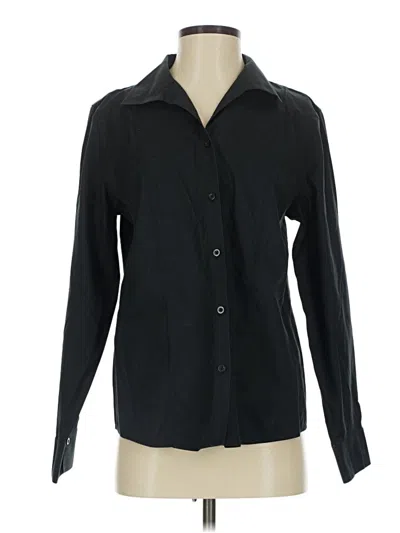 Pre-owned Chico's Long Sleeve Button Down Shirt In Black