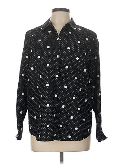 Pre-owned Chico's Long Sleeve Button Down Shirt In Black