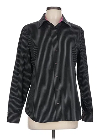 Pre-owned Chico's Long Sleeve Button Down Shirt In Black