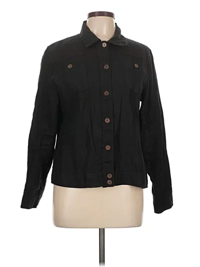 Pre-owned Chico's Long Sleeve Button Down Shirt In Black