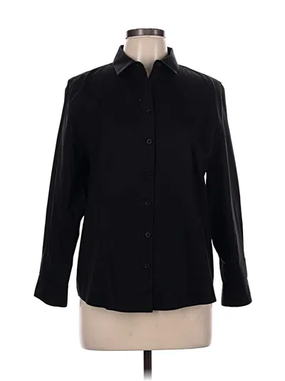 Pre-owned Chico's Long Sleeve Button Down Shirt In Black