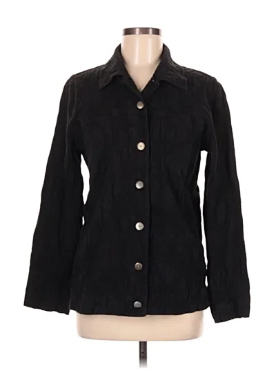 Pre-owned Chico's Long Sleeve Button Down Shirt In Black