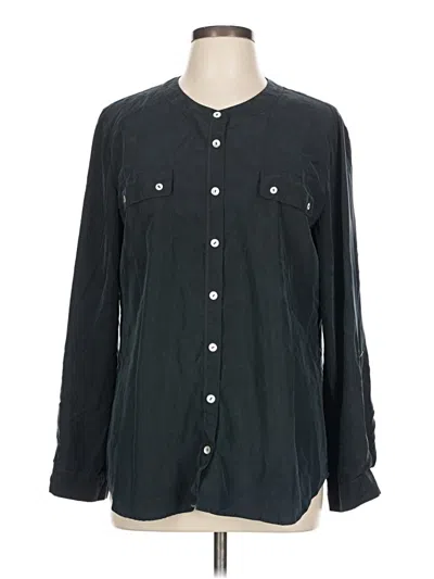 Pre-owned Chico's Long Sleeve Button Down Shirt In Black