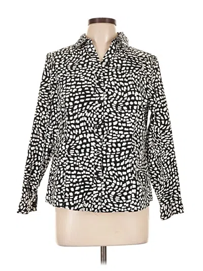 Pre-owned Chico's Long Sleeve Button Down Shirt In Black
