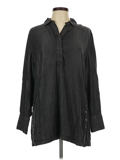 Pre-owned Chico's Long Sleeve Button Down Shirt In Black