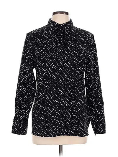 Pre-owned Chico's Long Sleeve Button Down Shirt In Black