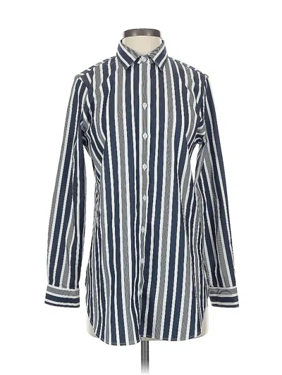 Pre-owned Chico's Long Sleeve Button Down Shirt In Blue