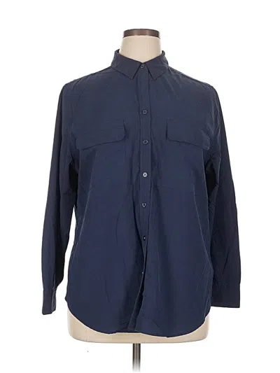 Pre-owned Chico's Long Sleeve Button Down Shirt In Blue