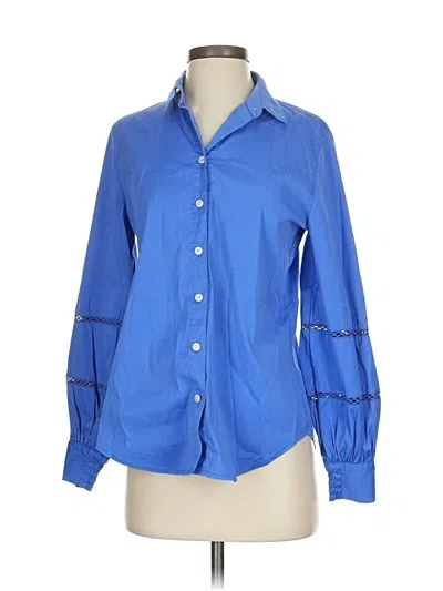 Pre-owned Chico's Long Sleeve Button Down Shirt In Blue
