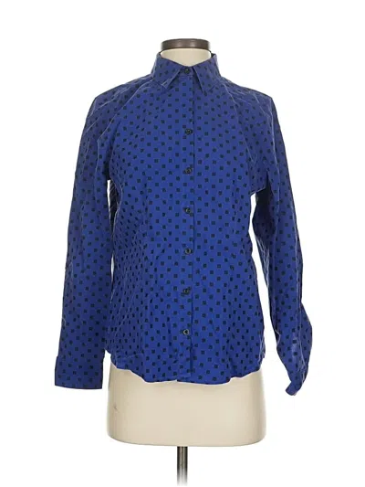 Pre-owned Chico's Long Sleeve Button Down Shirt In Blue