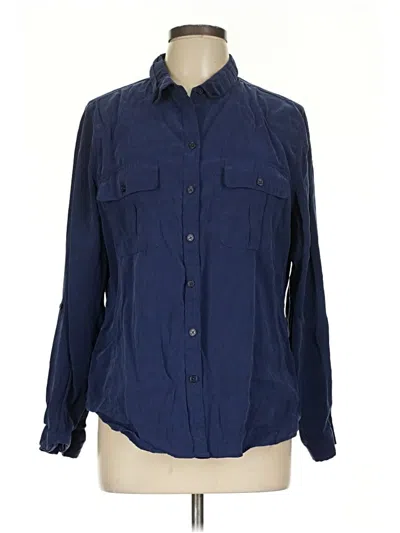 Pre-owned Chico's Long Sleeve Button Down Shirt In Blue