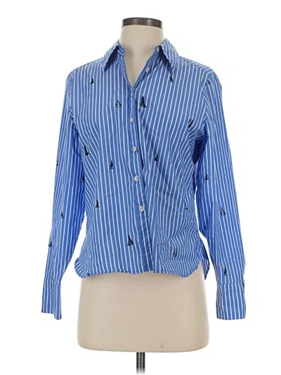 Pre-owned Chico's Long Sleeve Button Down Shirt In Blue