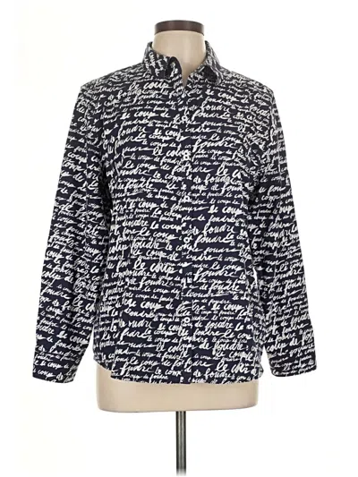 Pre-owned Chico's Long Sleeve Button Down Shirt In Blue