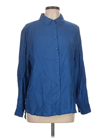 Chico's Long Sleeve Button Down Shirt In Blue