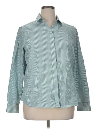 Pre-owned Chico's Long Sleeve Button Down Shirt In Blue