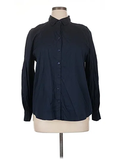 Pre-owned Chico's Long Sleeve Button Down Shirt In Blue