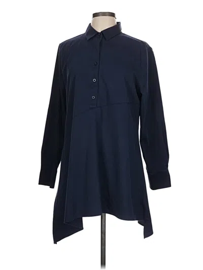 Pre-owned Chico's Long Sleeve Button Down Shirt In Blue