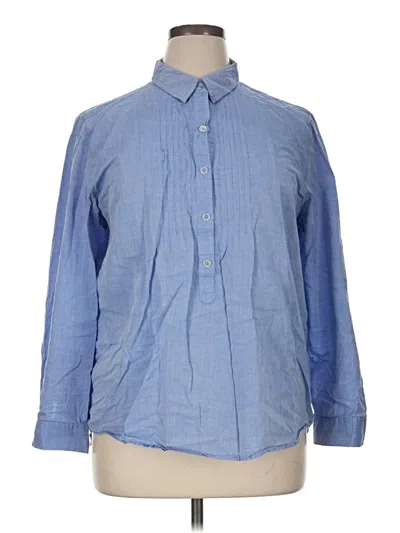 Pre-owned Chico's Long Sleeve Button Down Shirt In Blue