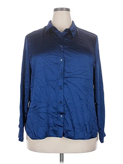 Pre-owned Chico's Long Sleeve Button Down Shirt In Blue