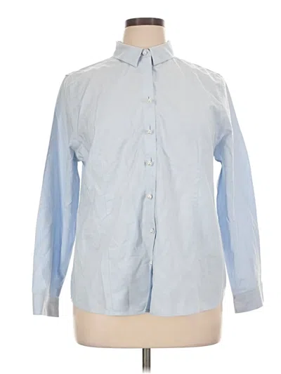 Pre-owned Chico's Long Sleeve Button Down Shirt In Blue