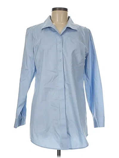 Pre-owned Chico's Long Sleeve Button Down Shirt In Blue