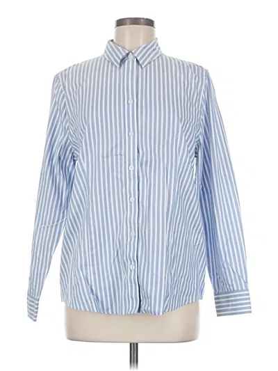 Pre-owned Chico's Long Sleeve Button Down Shirt In Blue