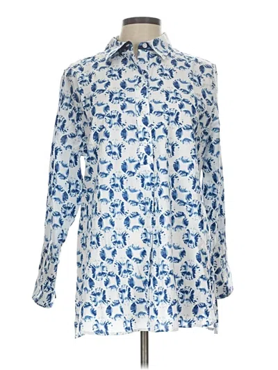 Pre-owned Chico's Long Sleeve Button Down Shirt In Blue