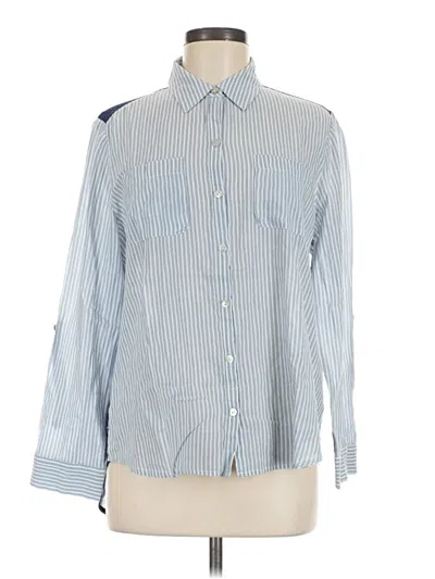 Pre-owned Chico's Long Sleeve Button Down Shirt In Blue