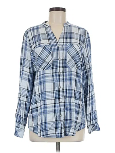 Pre-owned Chico's Long Sleeve Button Down Shirt In Blue