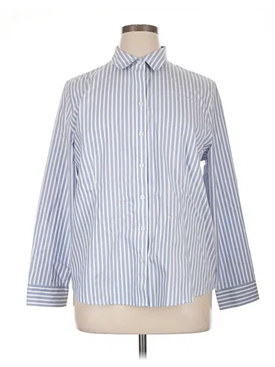 Pre-owned Chico's Long Sleeve Button Down Shirt In Blue