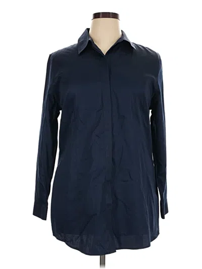 Pre-owned Chico's Long Sleeve Button Down Shirt In Blue